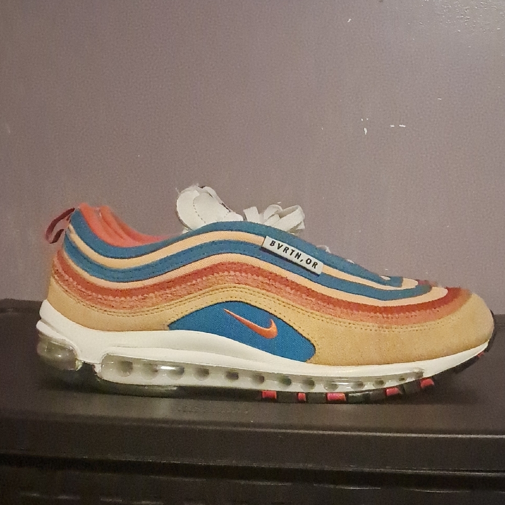 Nike Air Max 97 Blue and Tan Sneakers